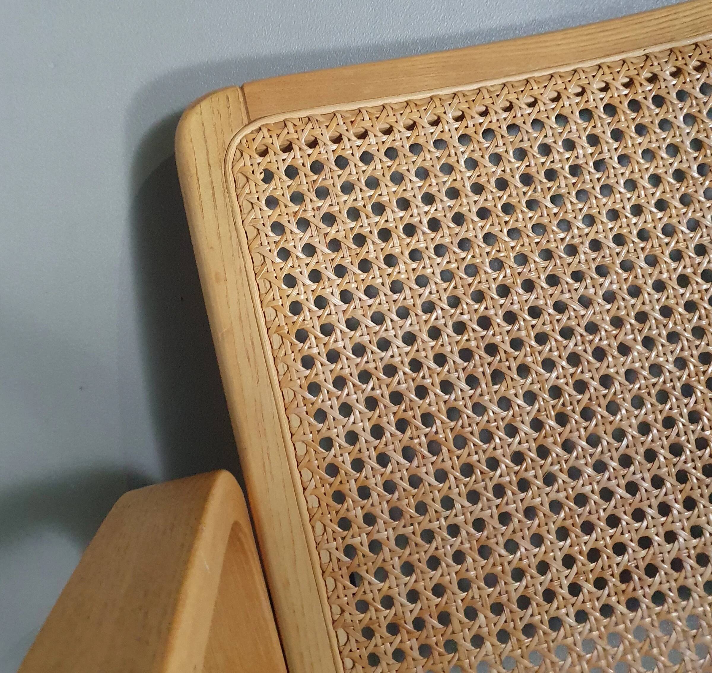 Beech wood and webbing side chair by Olivo Pietro, Italy, 1970s