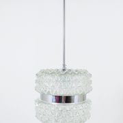 Faceted glass suspension light in chrome style by Karl Fagerlund from the 1960s.