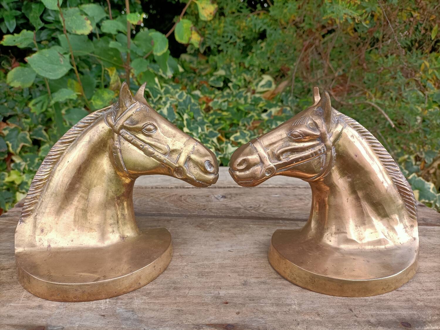 Serres Livres Laiton Cheval Vintage