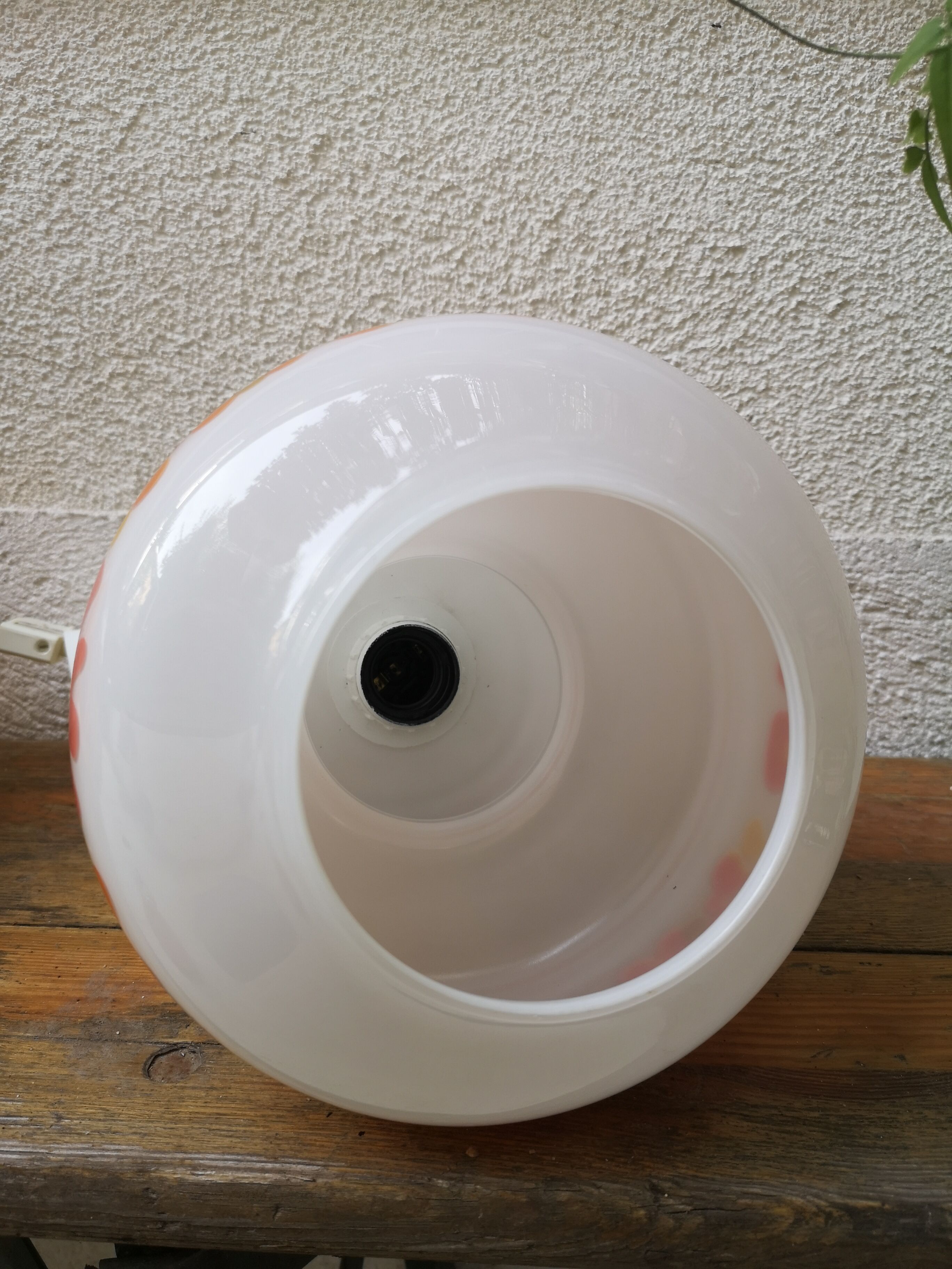 White Opaline with flowers