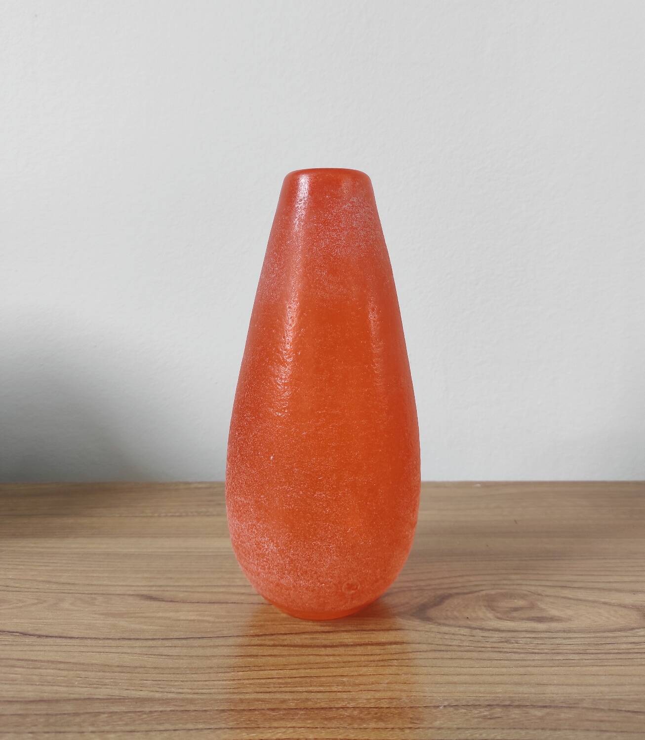 Pair of Murano vases by Seguso - Vintage Corroso glass in orange.