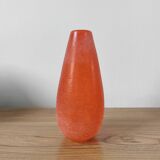 Pair of Murano vases by Seguso - Vintage Corroso glass in orange.