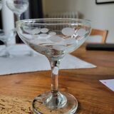 6 engraved champagne glasses
