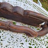 Large vintage Awale Oware game hand carved wood Nigeria 1980s
