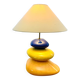 Lampe Galet François Châtain – Design Bleu, Jaune et Orange – 60 cm