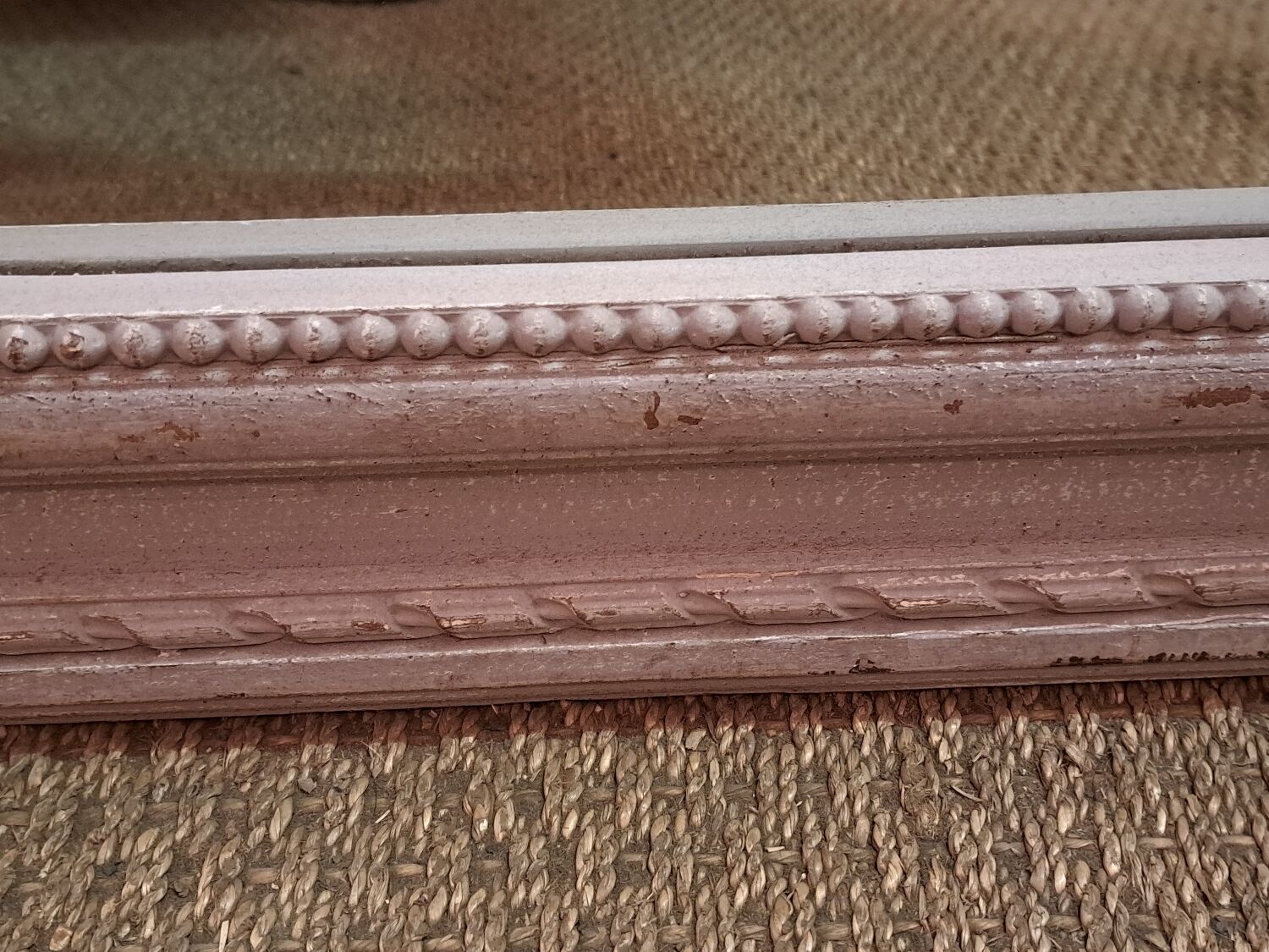 Louis XVI style trumeau mirror in patinated wood