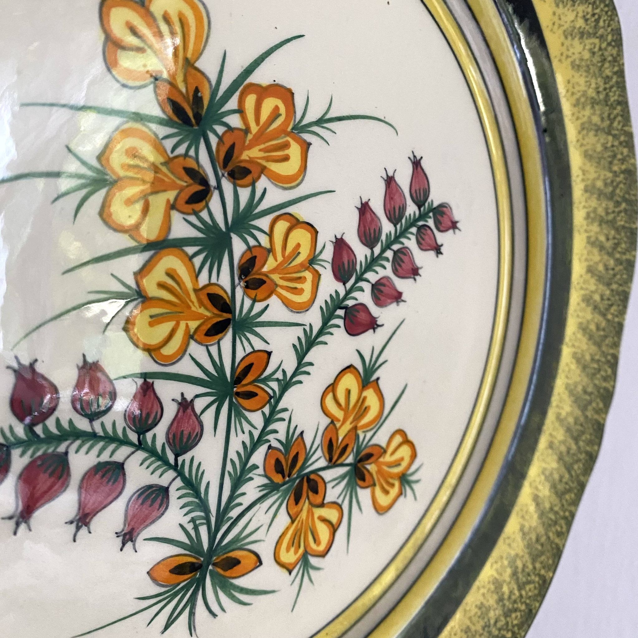 Henriot Quimper decorative plate with flowers