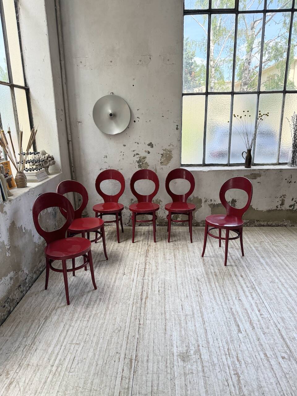 Set of 6 Baumann bistro chairs, Mouette model