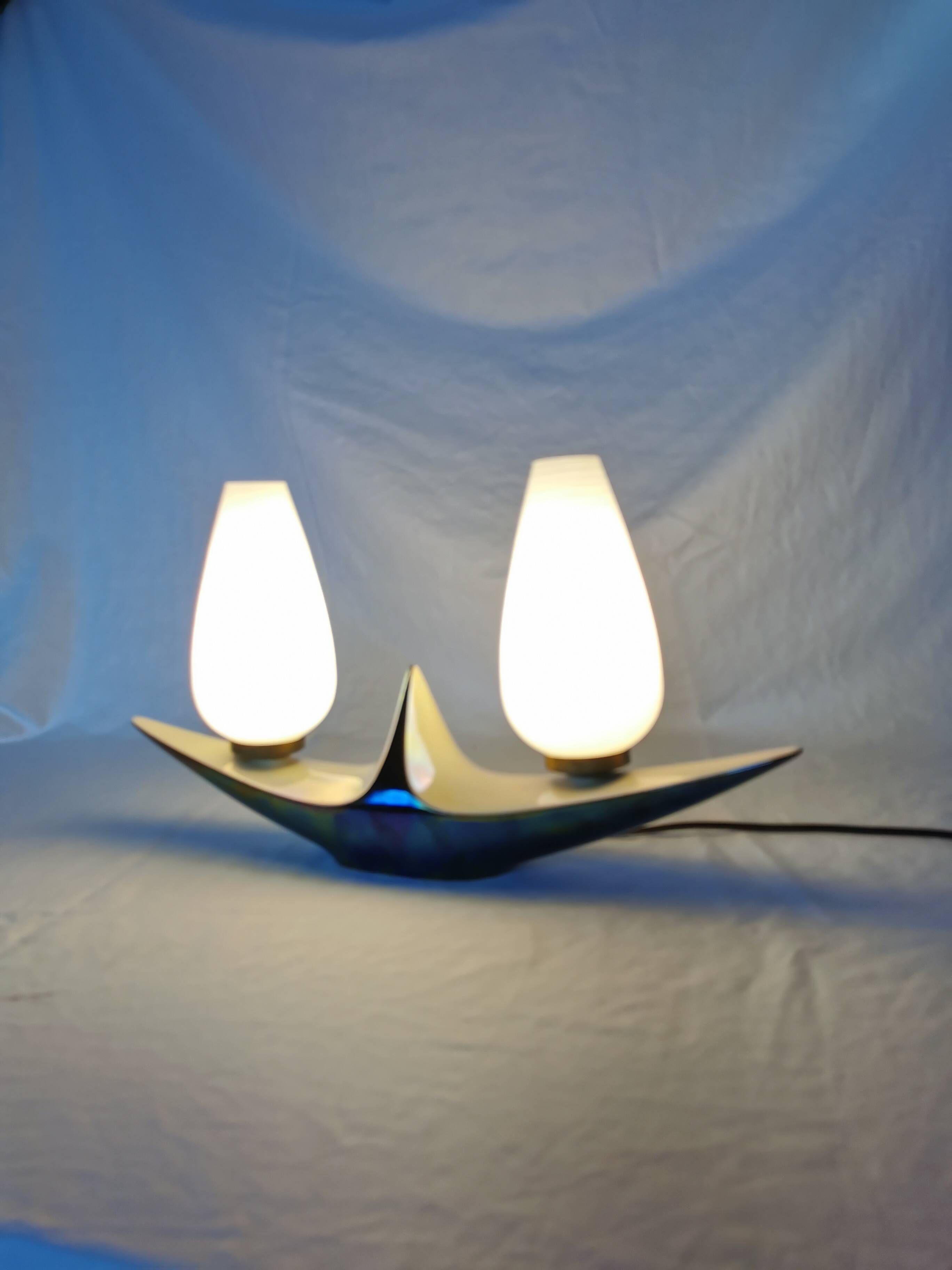 Verceram ceramic lamp, 1950, France.