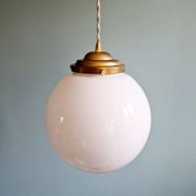 Art Deco suspension in white opaline, 1920s-30s