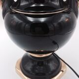 Foot lamp in Black ceramic baluster, 80s