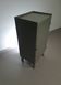 Gray metal locker. Industrial small sideboard.