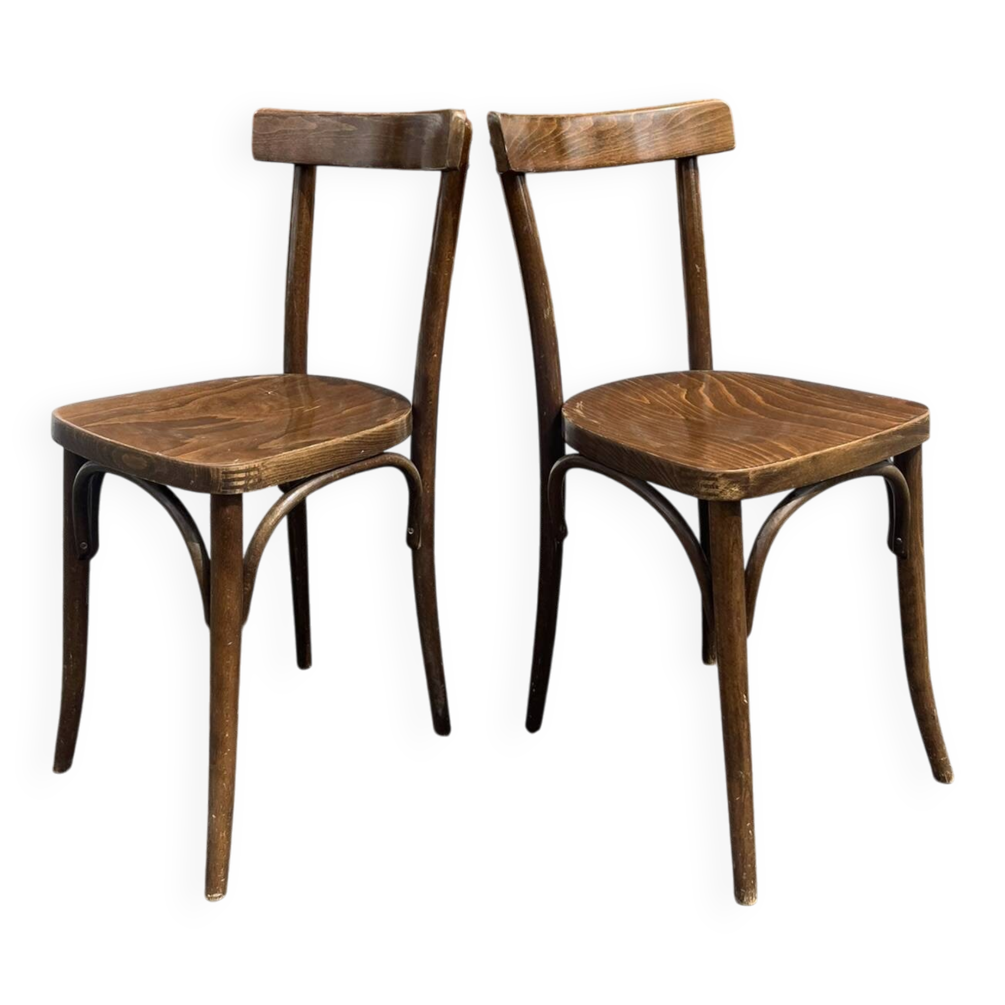 Bistro chair in turned wood, Thonet style