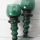 Vintage Emerald Green Wine Stem Crystal Glasses Remmare / Germany / 1960s