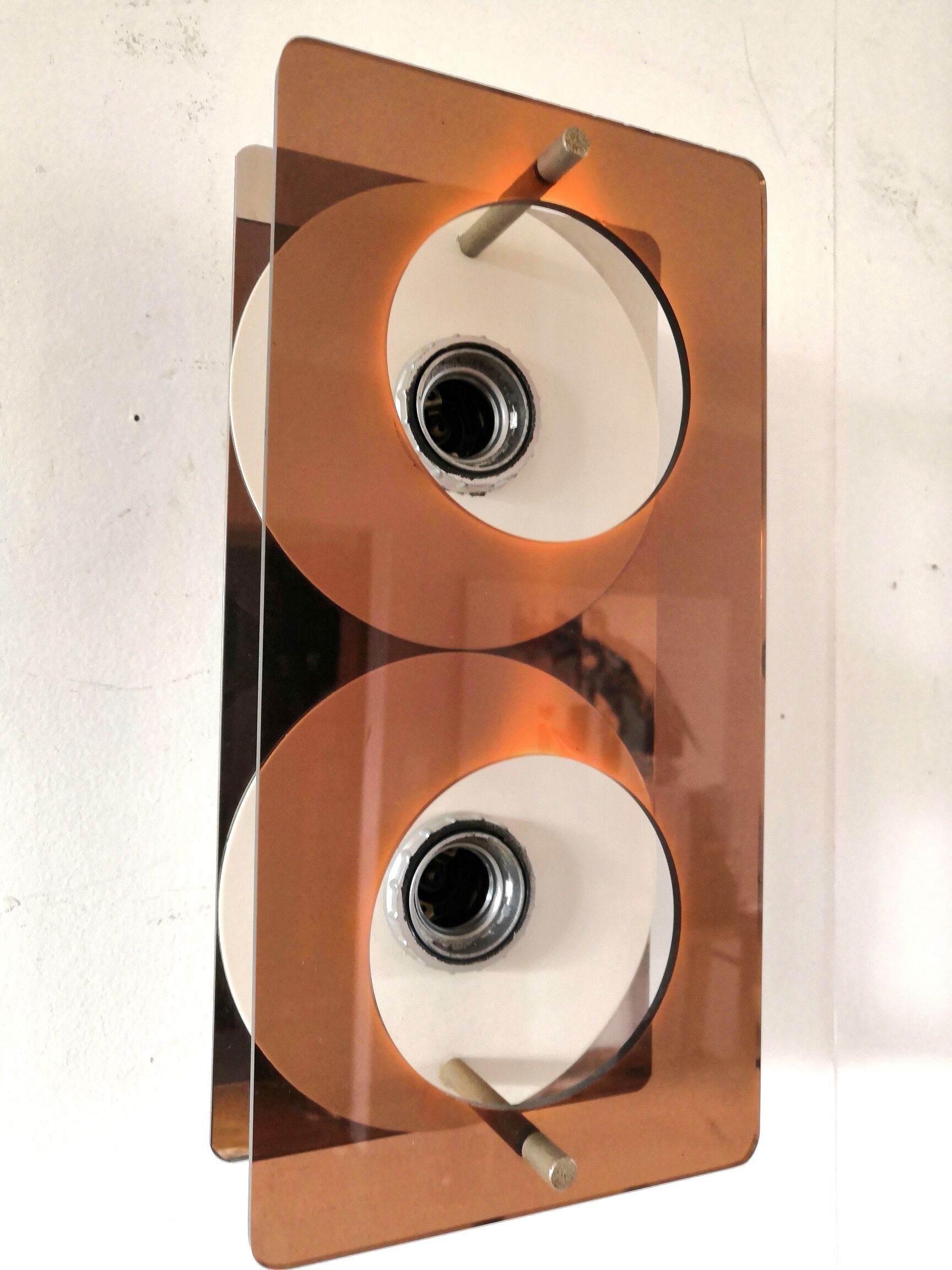 Double "disco" wall lamp by Jocelyne Trocmé for Oxar design 70s