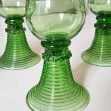 4 verres en cristal Roemer, XIXème
