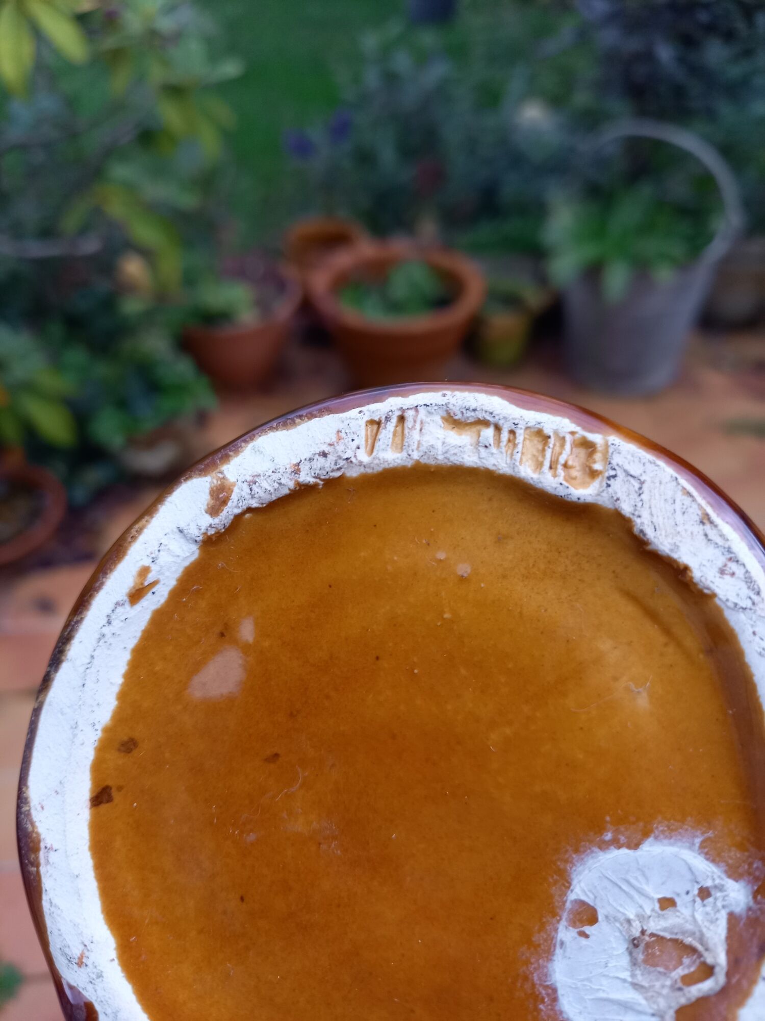 Carafe and 7 glazed ceramic cups of vintage Vallauris 60