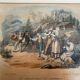 Grande gravure ancienne suisse « le départ pour la montagne »