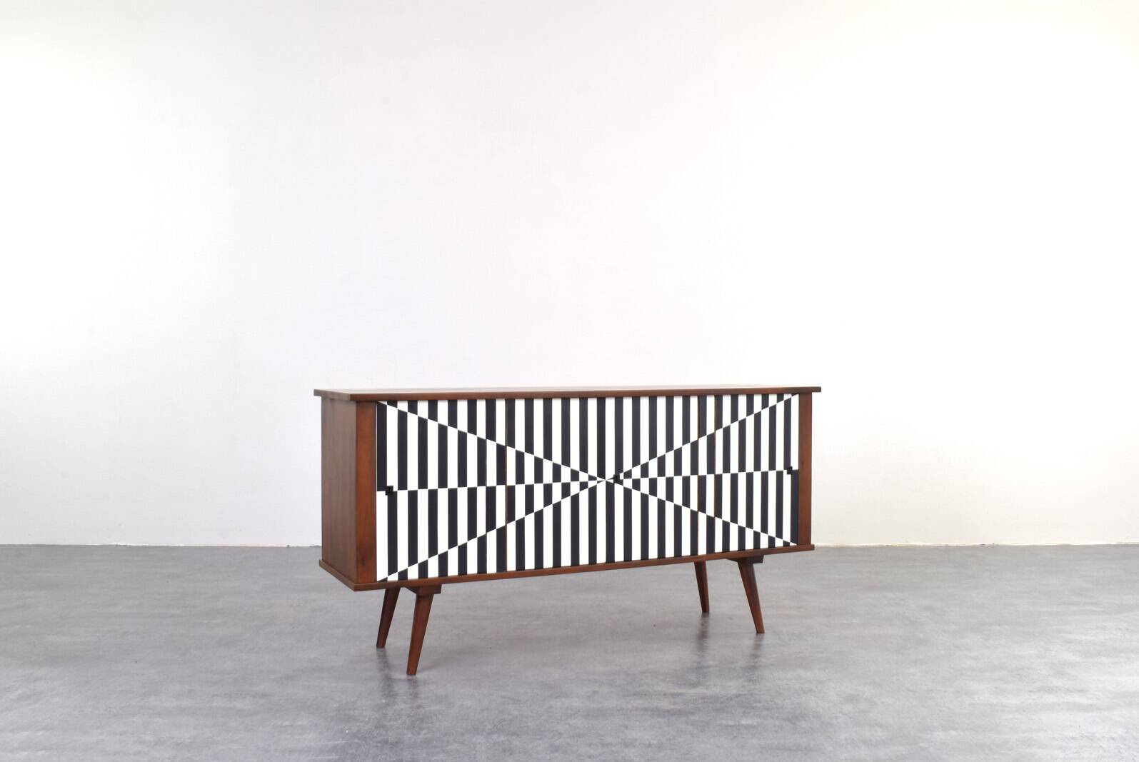 Mid-Century Op-Art Sideboard, 1960s.