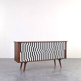 Mid-Century Op-Art Sideboard, 1960s.