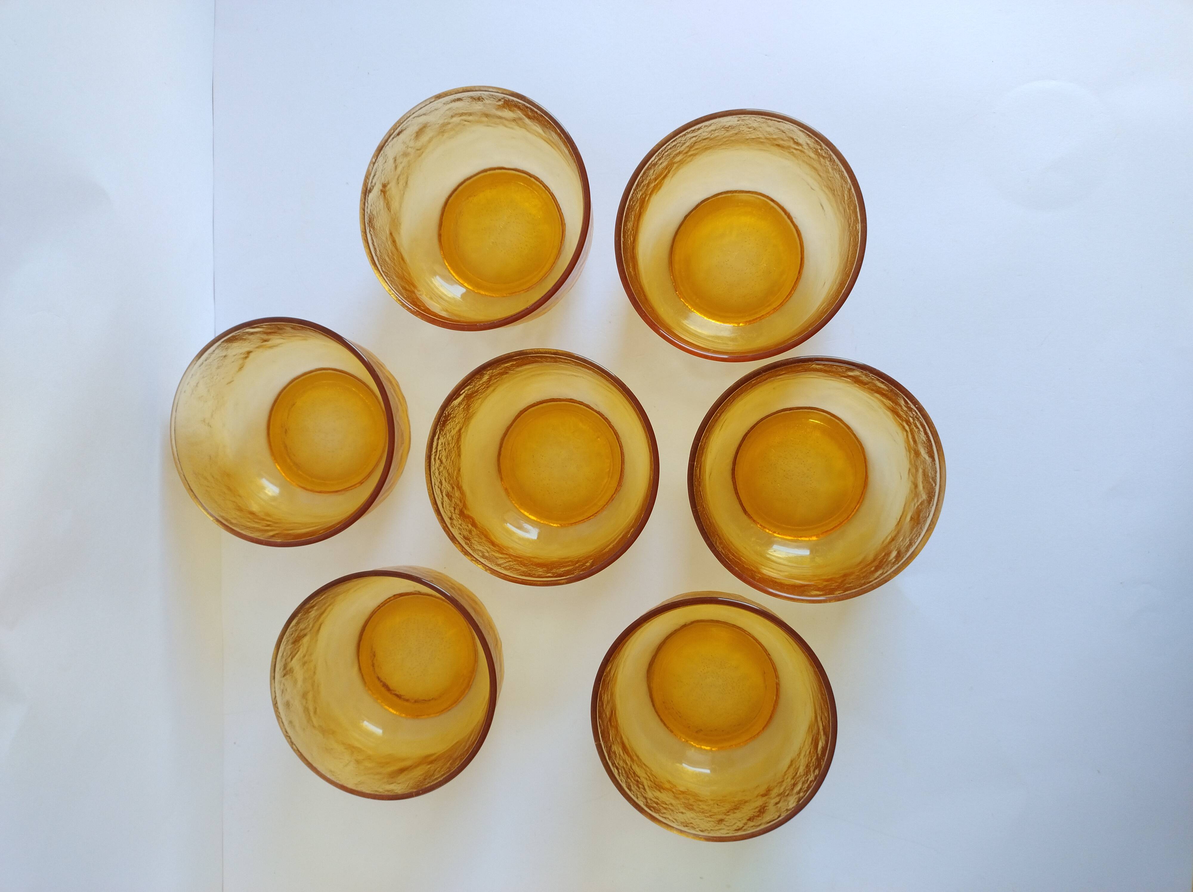 Set of 7 frosted amber cups l'alsacienne sierra biscuits