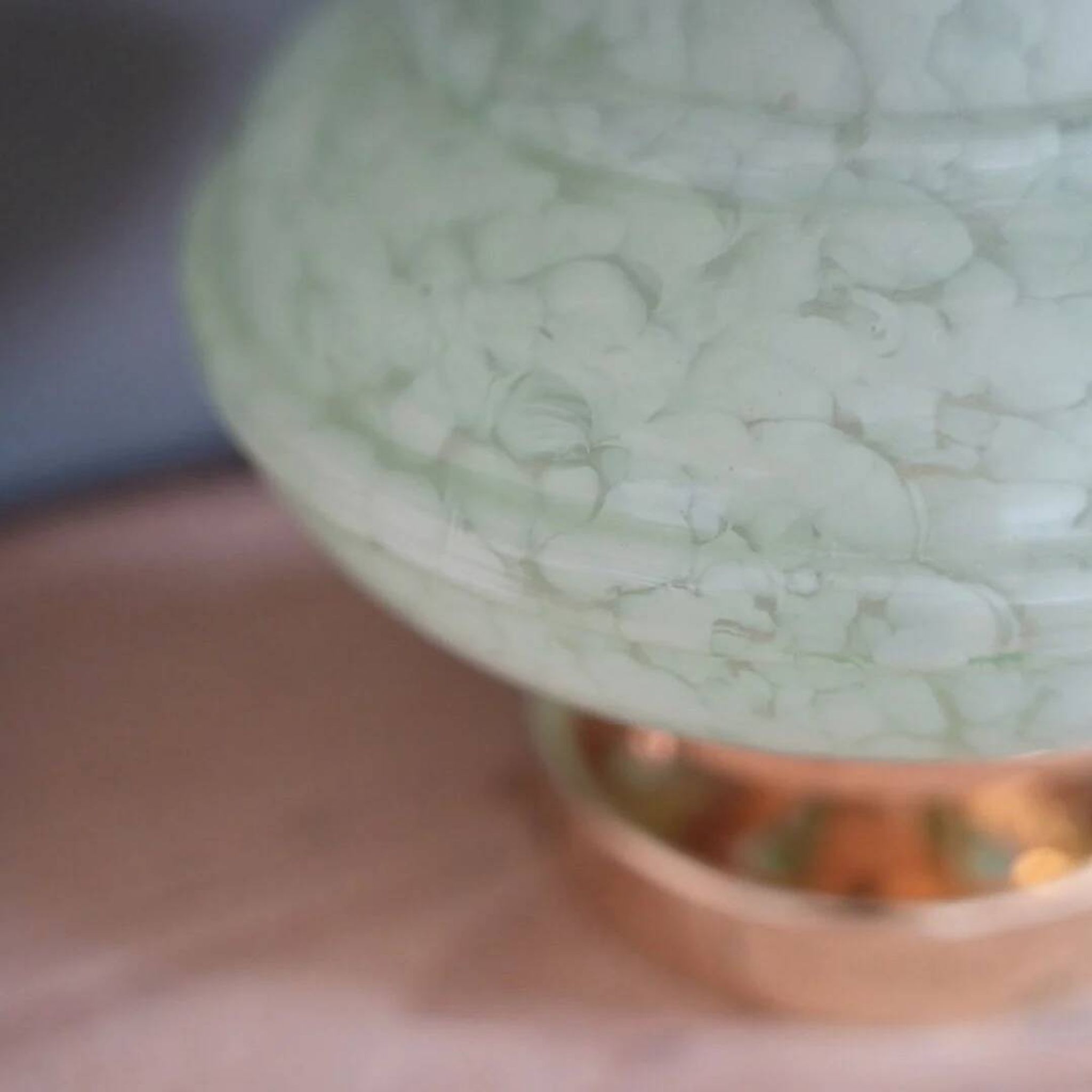 Lampe à poser en verre de Clichy vert