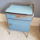 Pair of metal bedside tables and shelves formica years 60 in their juice