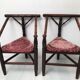 Pair of antique English triangular armchairs 1900s