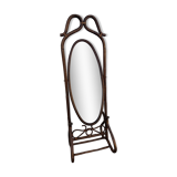 Rattan psyche mirror