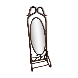 Rattan psyche mirror