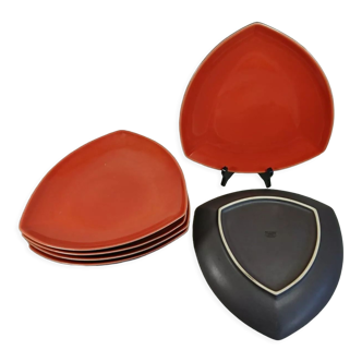 6 hollow plates faria & bento red triangle