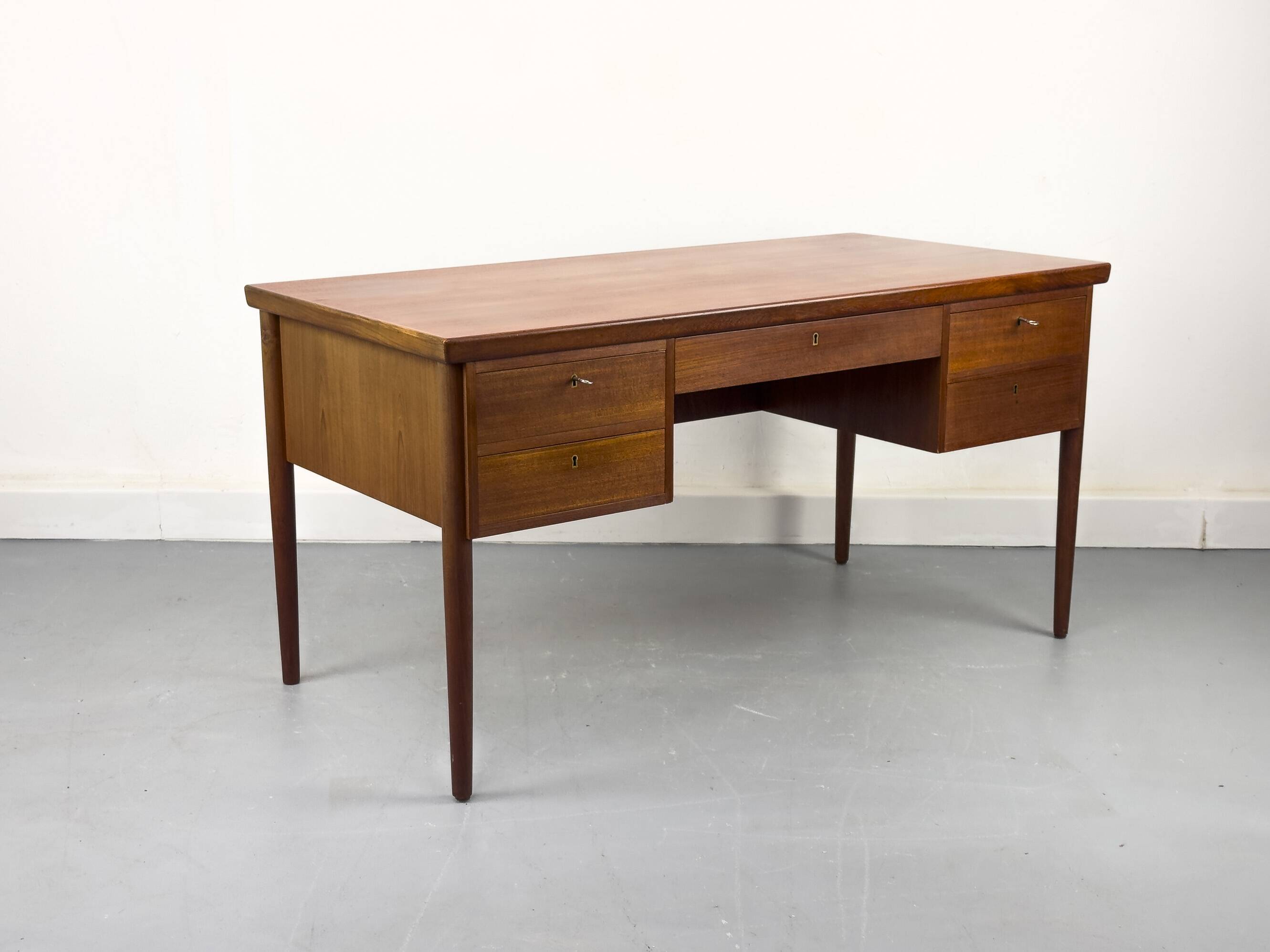 Danish Teak Desk with Drawers, 1960s