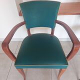 pair of green bridge armchairs
