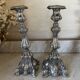 Pair of rococo silver-plated candlesticks