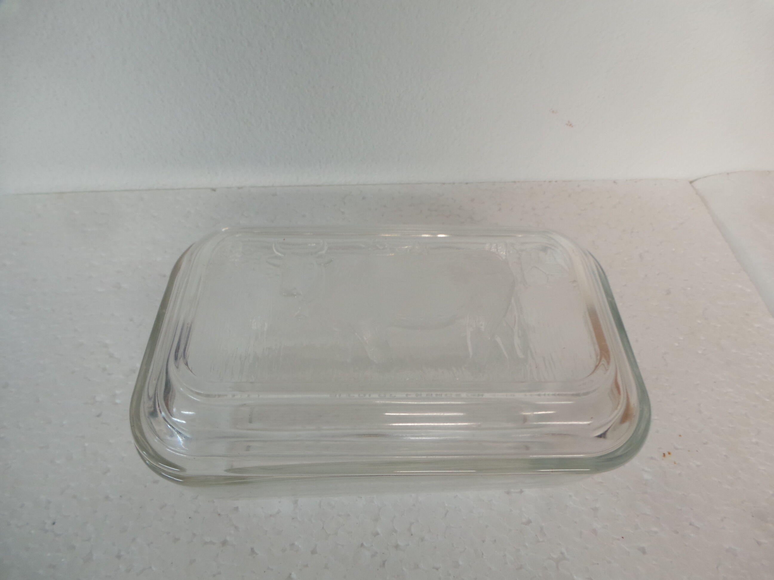 Glass butter dish
