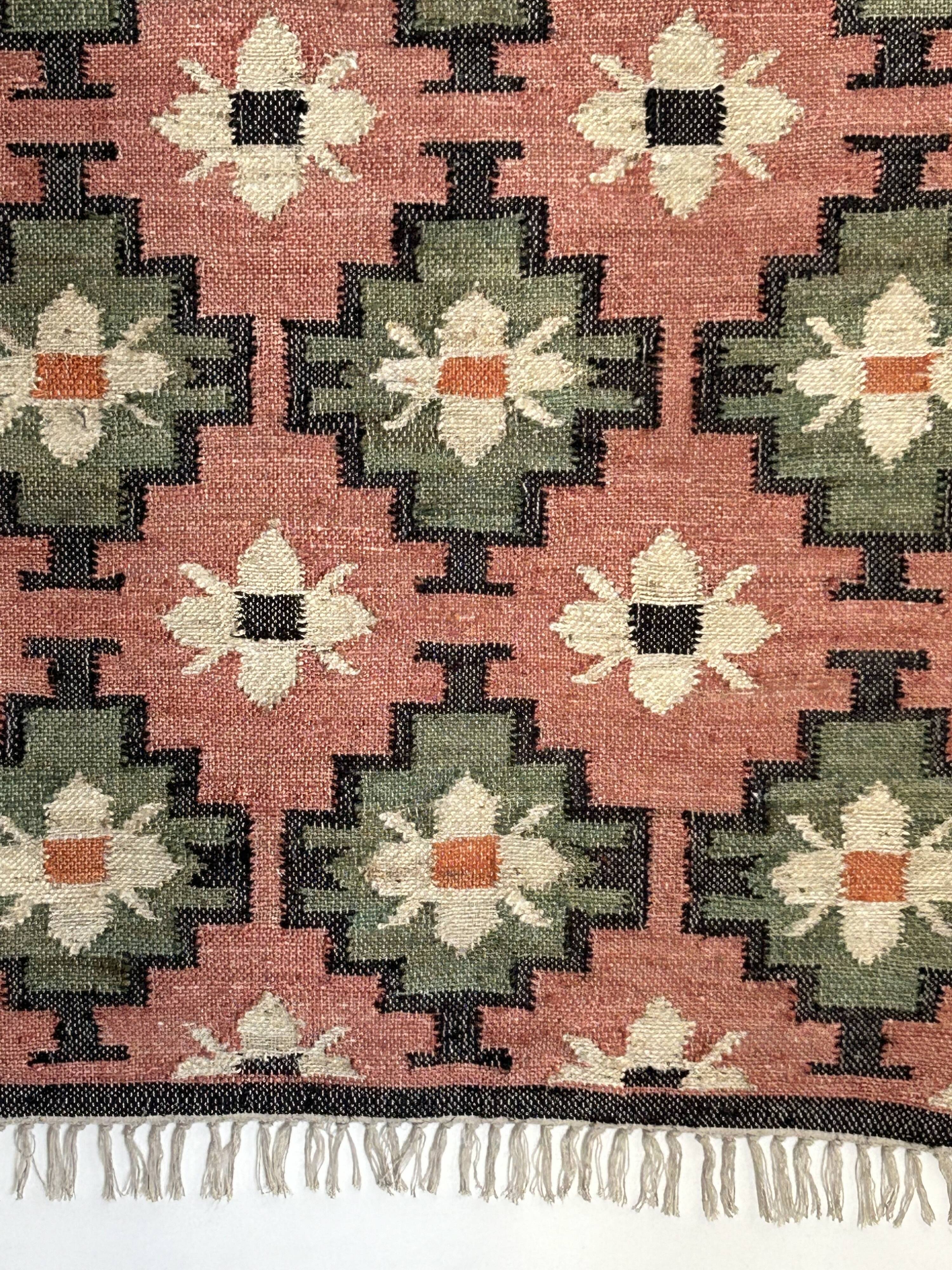 jute-cotton kilim rug, handmade