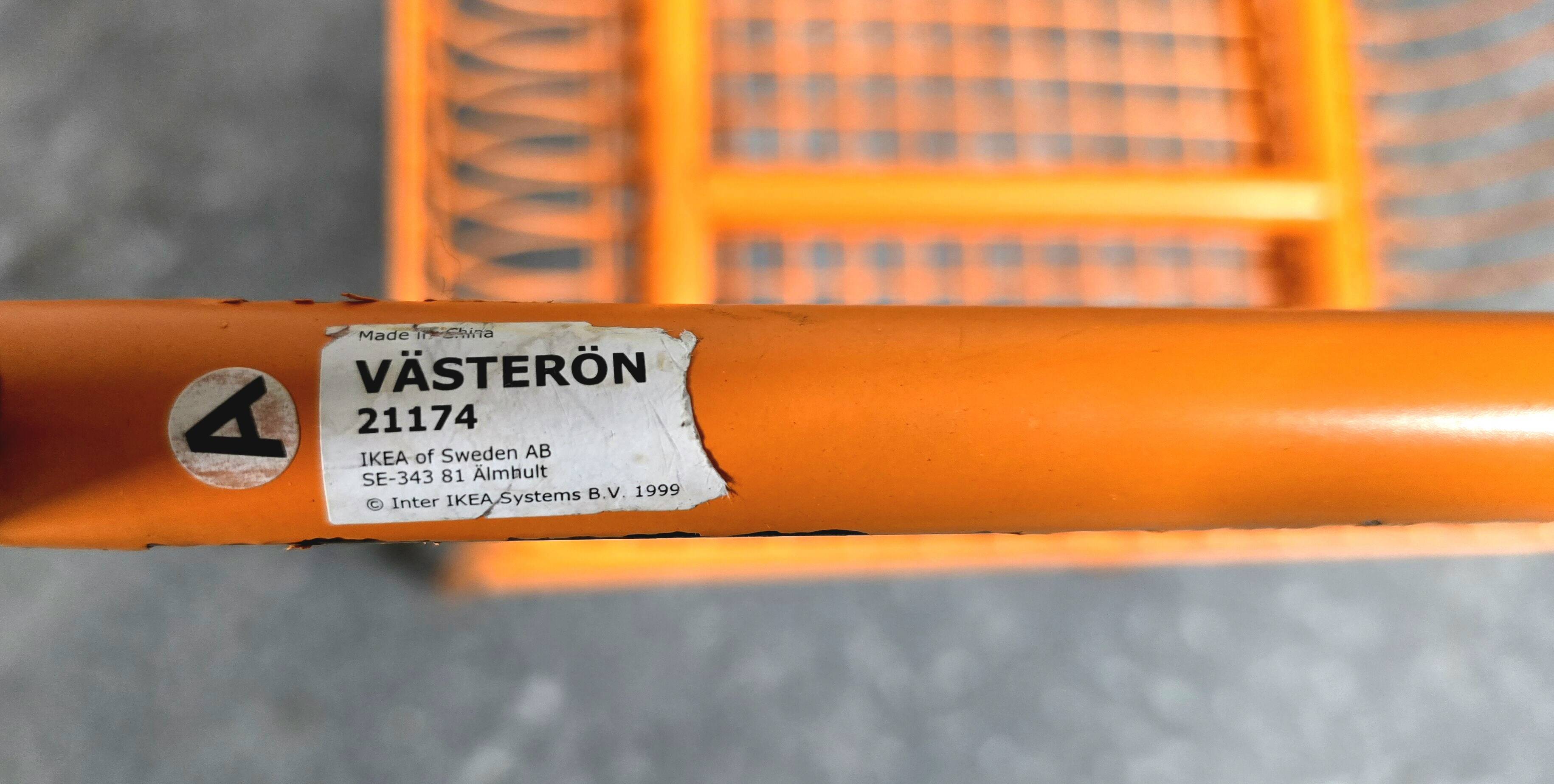 Bench - vintage stool, mesh Ikea Västerön in orange