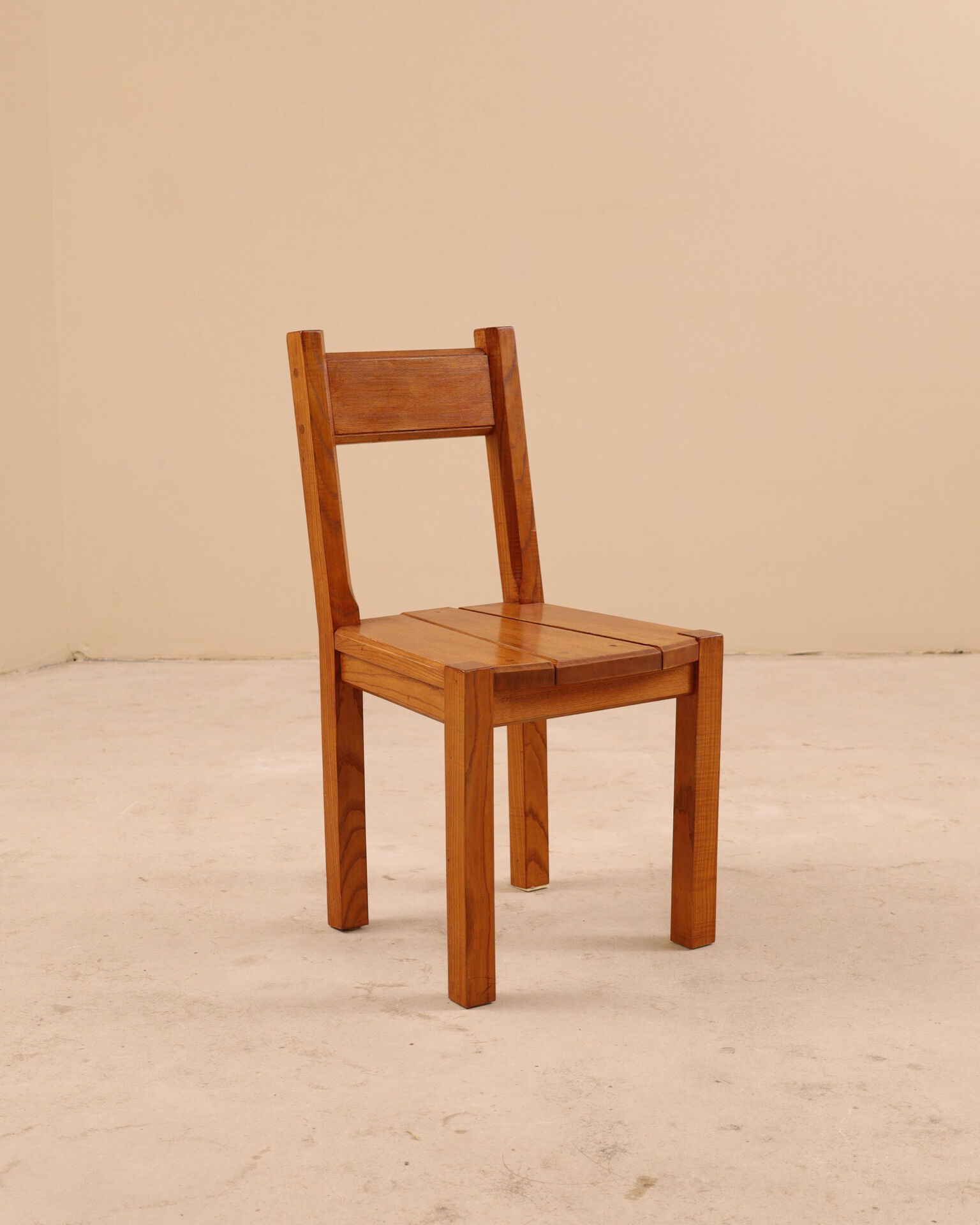 Solid elm chairs, 1980s
