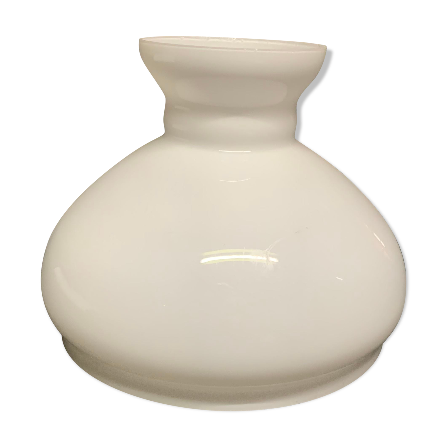 White opaline glass dome lampshade