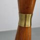 1960s Parker Knoll wooden table lamp with wicker shade, Britain