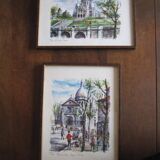 Aquarelle « Paris. Le Sacré-Coeur »  par Arno, 1960