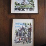 Aquarelle « Paris. Le Sacré-Coeur »  par Arno, 1960