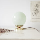 Lampe art deco en verre de Clichy vert d’eau