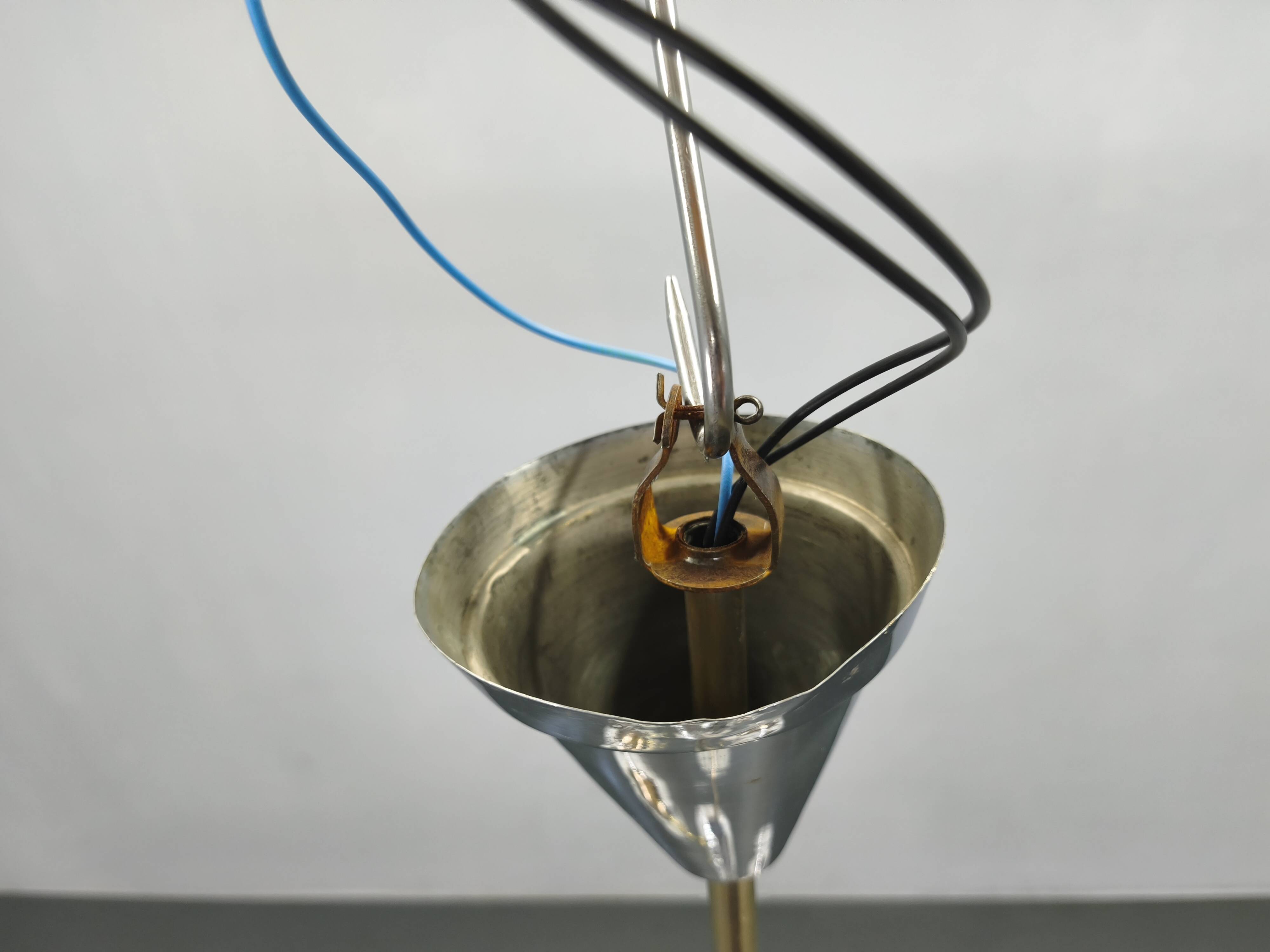 Art Deco Chandelier, Marble Glass, Brass & Chrome, 1930s