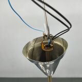 Art Deco Chandelier, Marble Glass, Brass & Chrome, 1930s