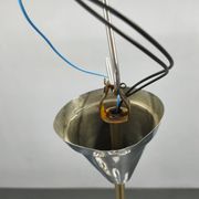 Chandelier Art Déco, verre marbré, laiton et chrome, années 1930