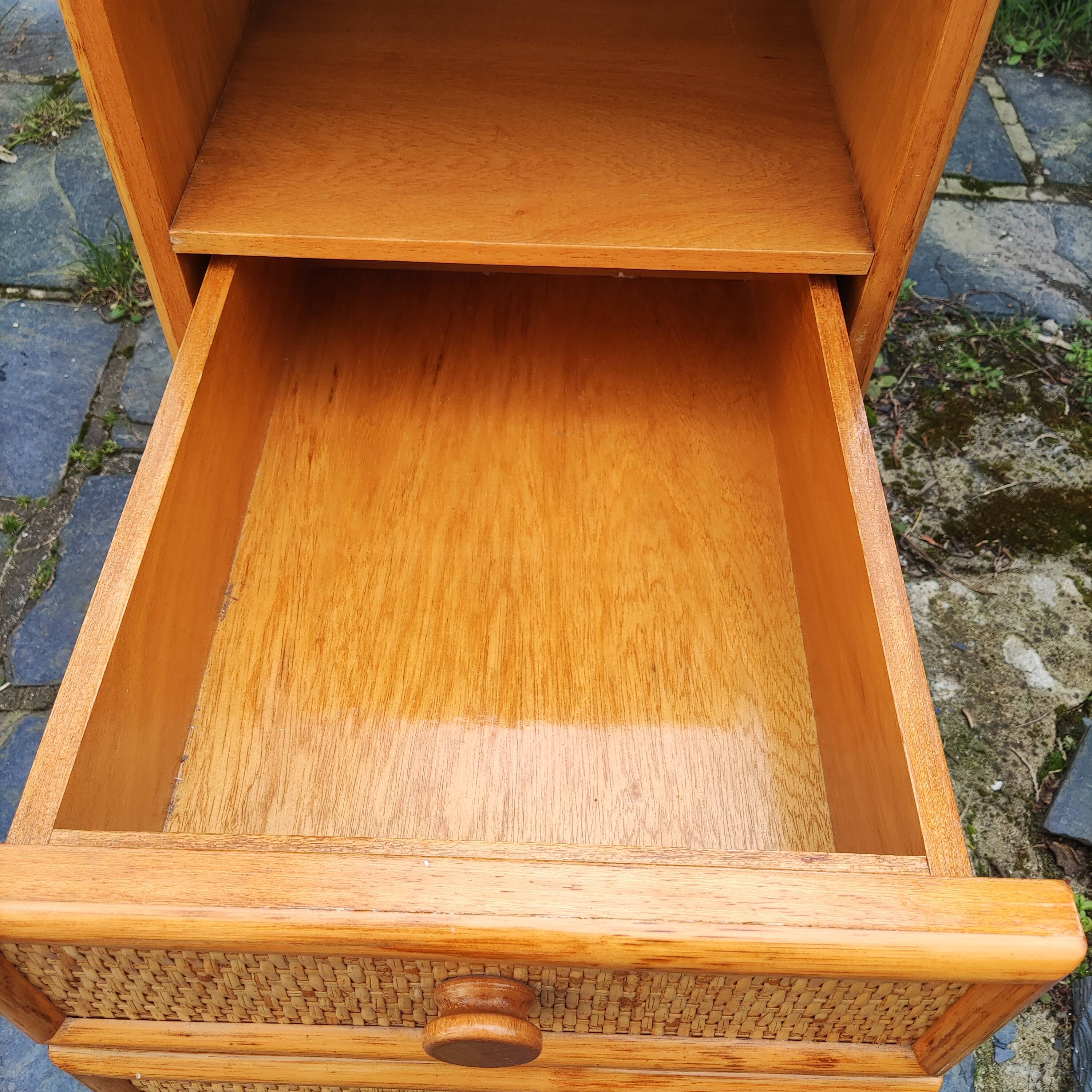 Bureau vintage en bambou et osier