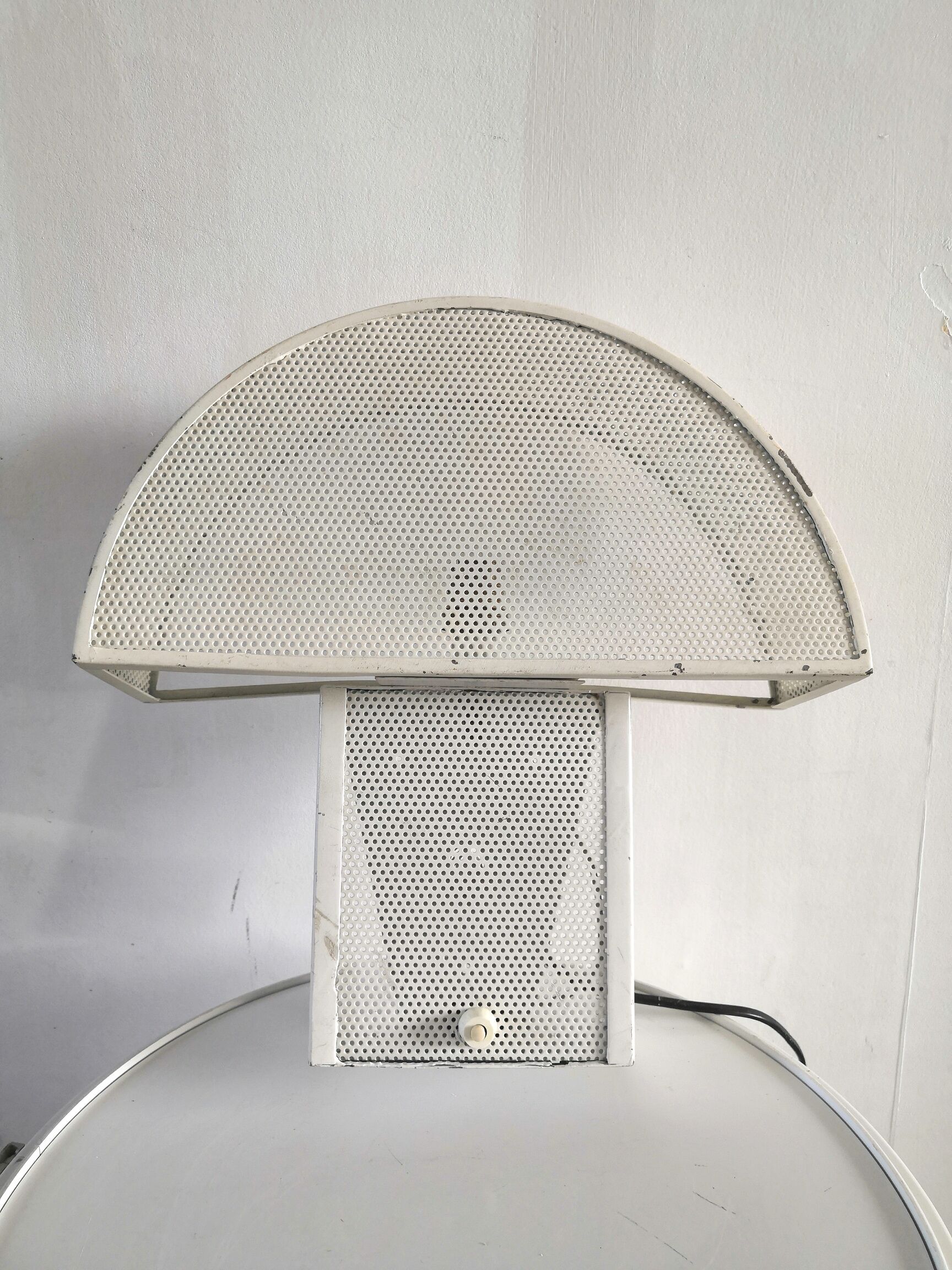 Mushroom wall lamp in perforated metal design 60s