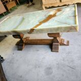 Table basse 1940 noyer et onyx