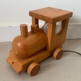 Vintage pine locomotive lamp